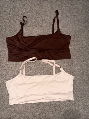 Victoria Secret Bralette Crop Top - Brown and Cream